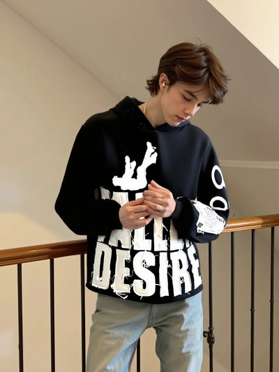 Embroidered Letter Hoodie