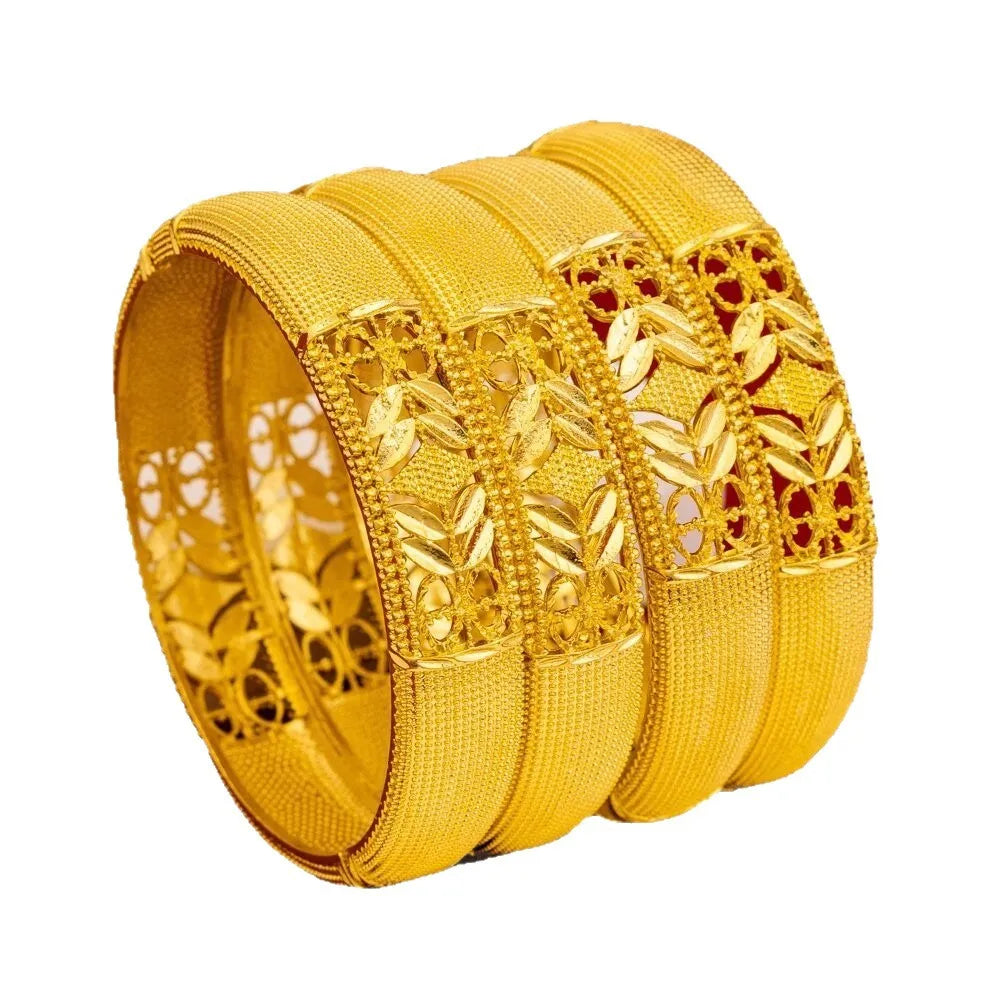 24K Gold Hollow Ethnic Bangle
