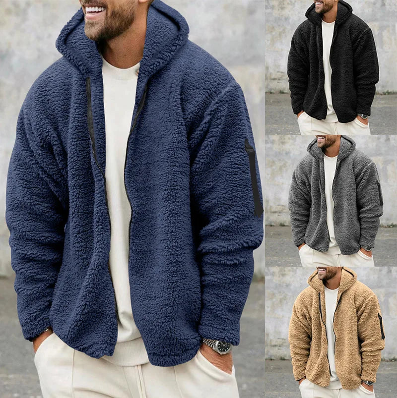 Men's Double-Sided Fleece Hooded Jacket