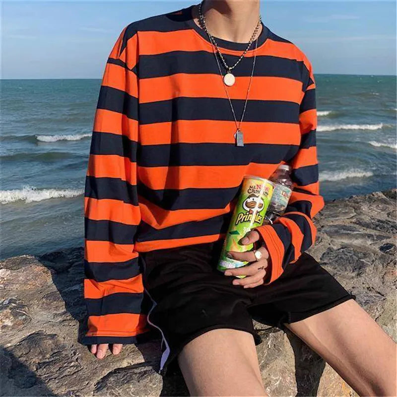 Korean Hip Hop Stripe T-Shirt
