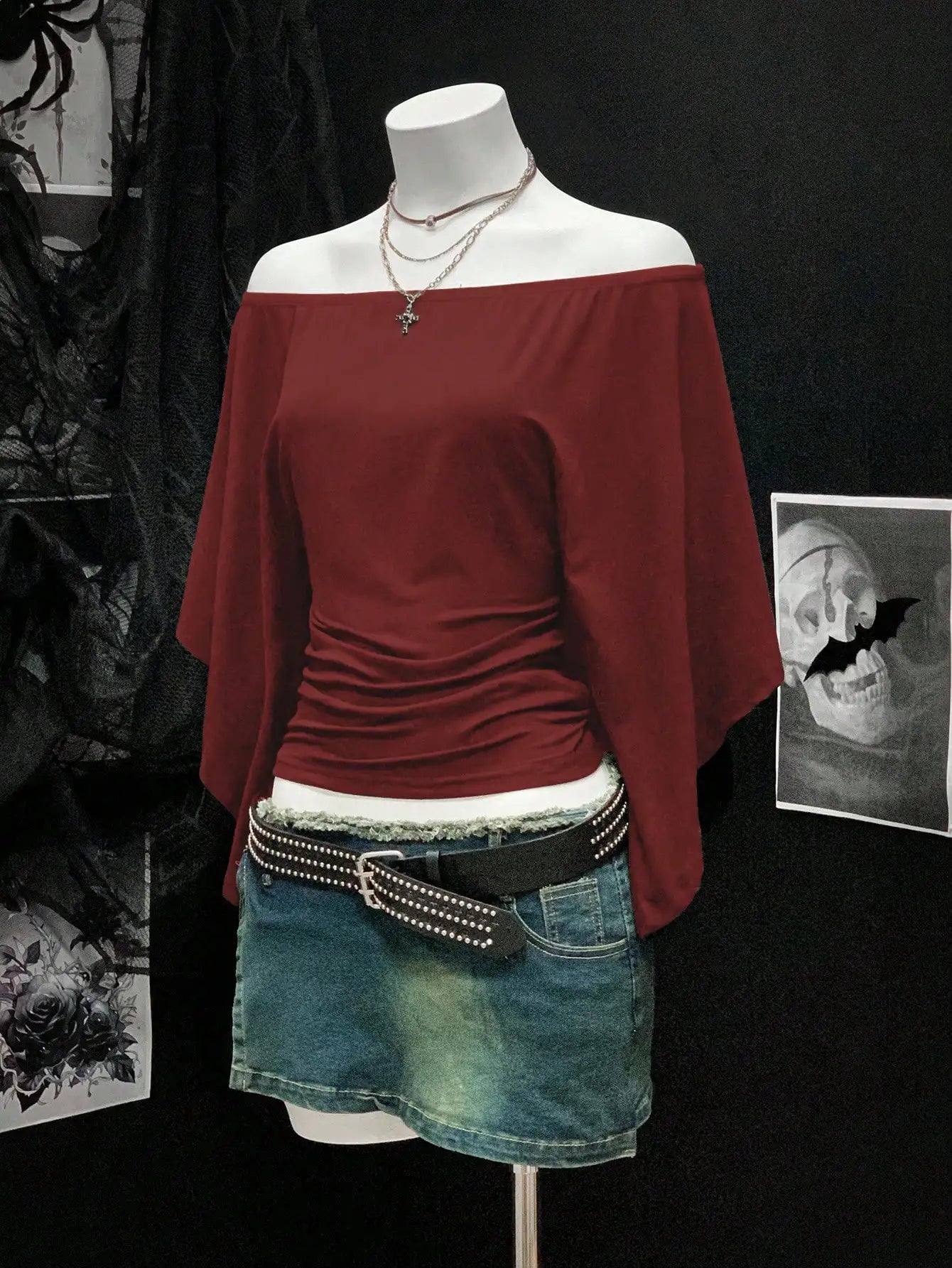 Women's Ruched Off Shoulder Top