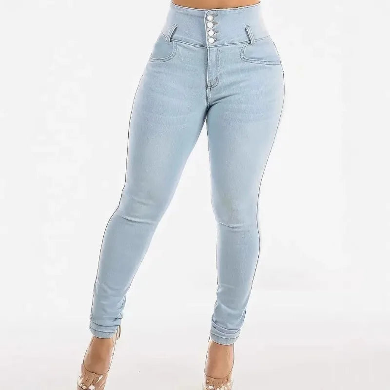 Women High Waist Flared Jeans