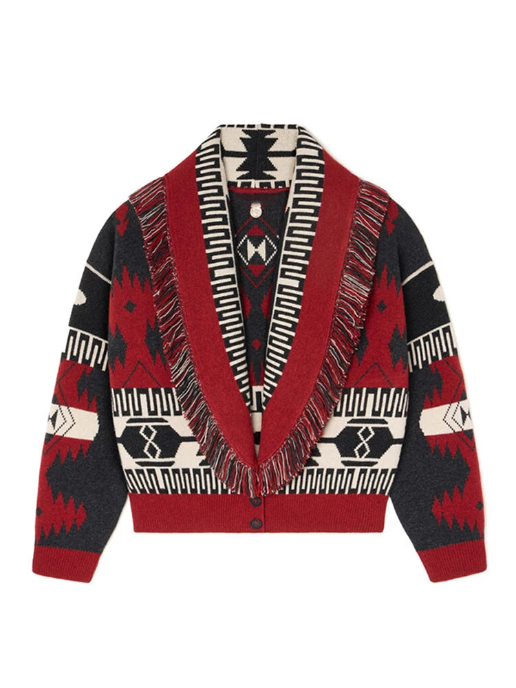 Patchwork Jacquard Cardigan