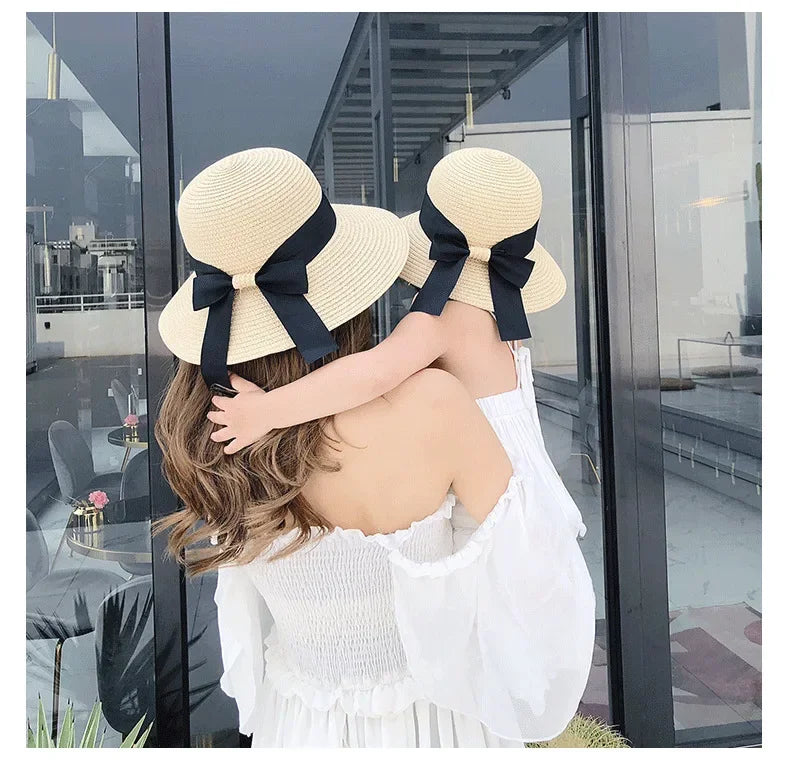 Mother & Kids Straw Sun Hat Set