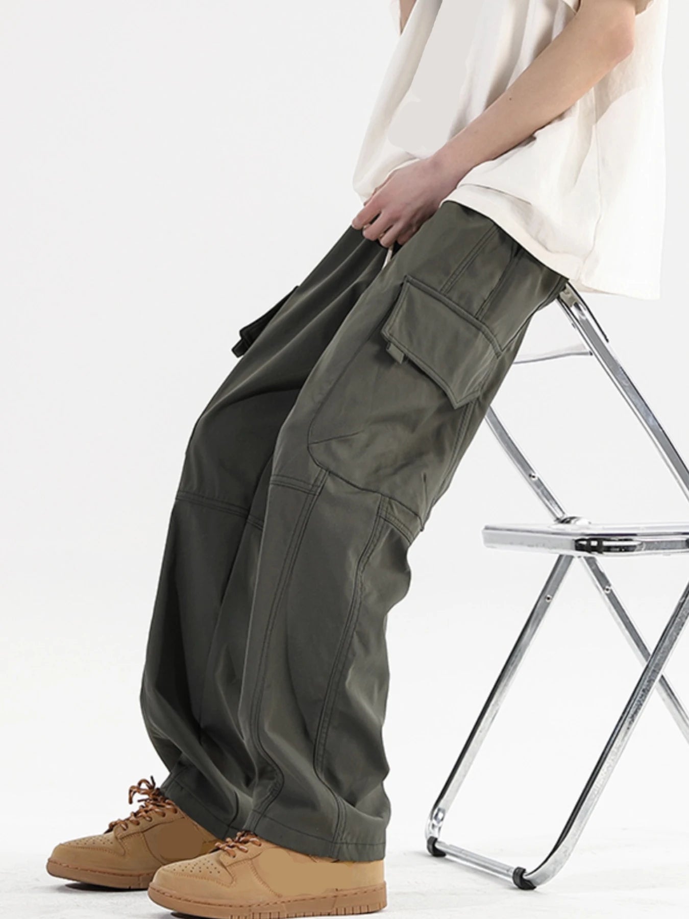 Men's Streetwear Cargo Parachute Pants