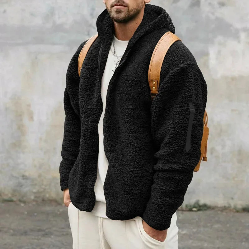 Men's Double-Sided Fleece Hooded Jacket