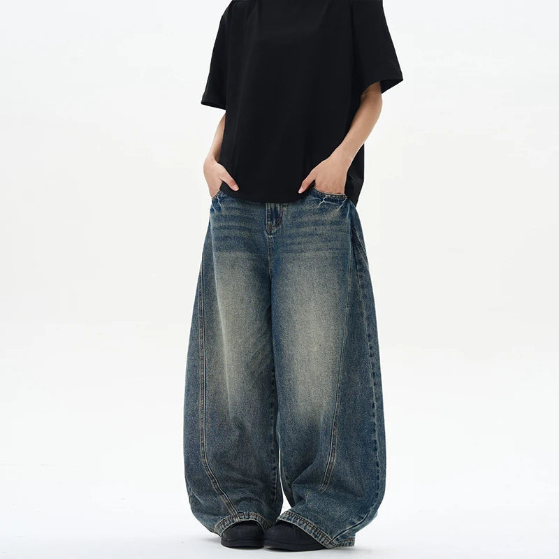 Men's vintage patchwork jeans