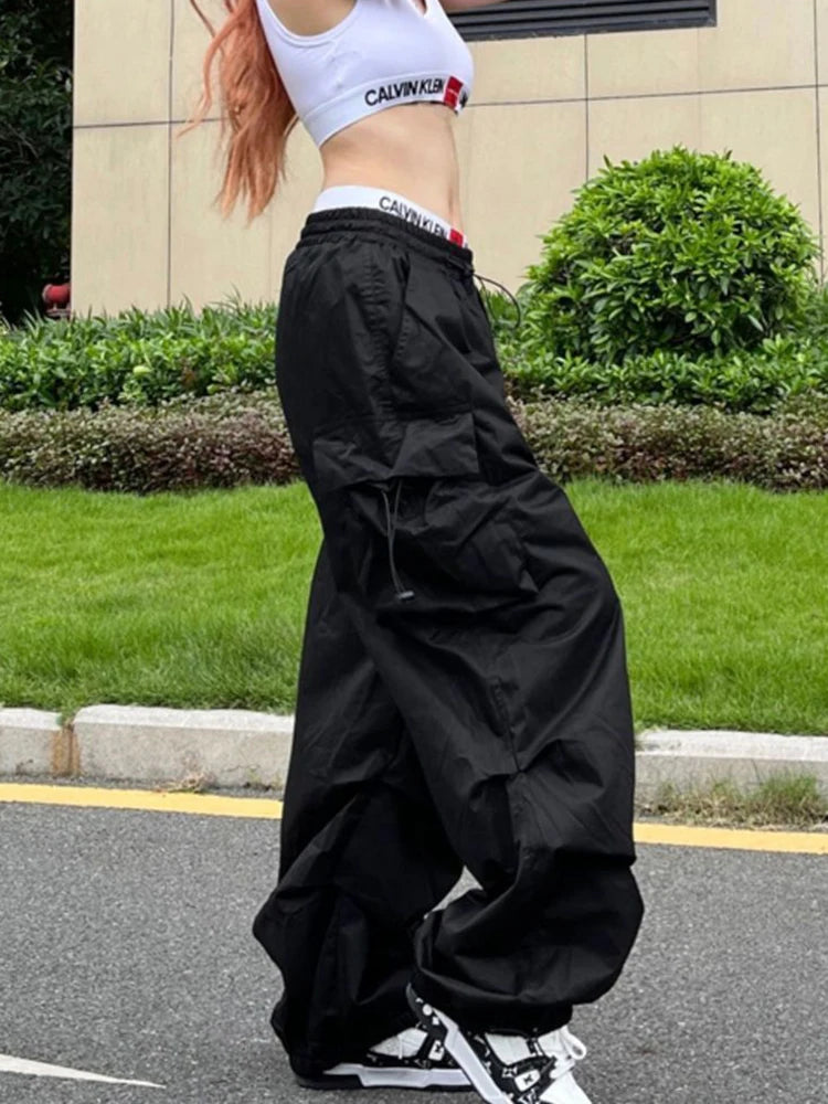 Women Y2K Parachute Cargo Pants