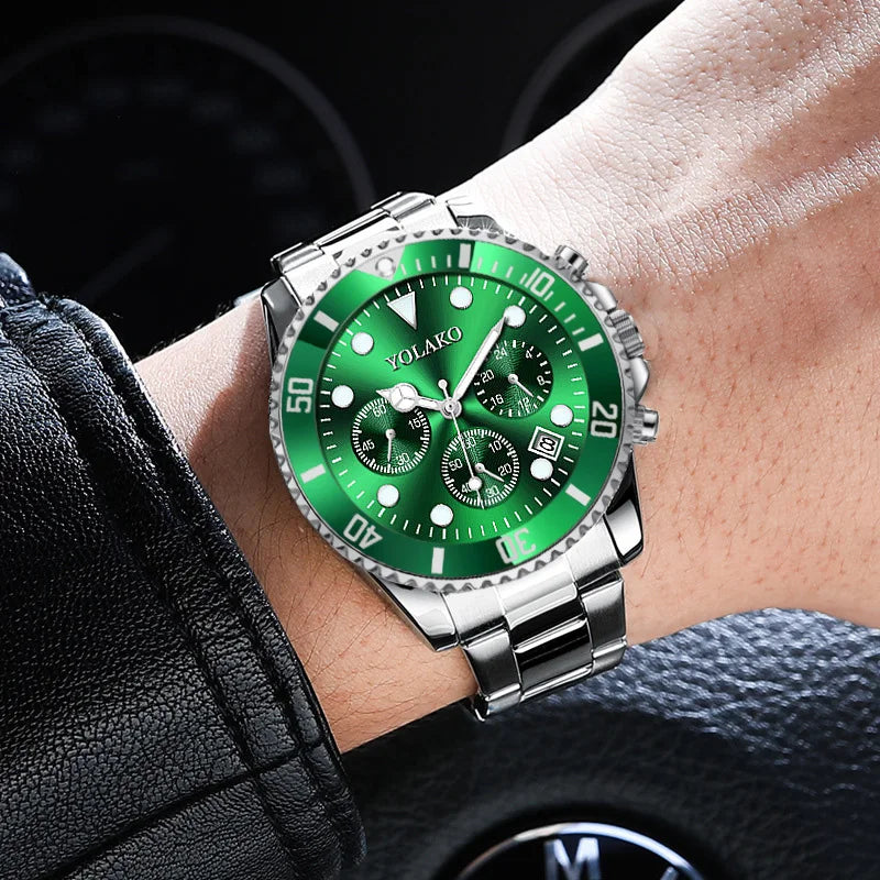 Men’s Silver Stainless Steel Quartz Watch