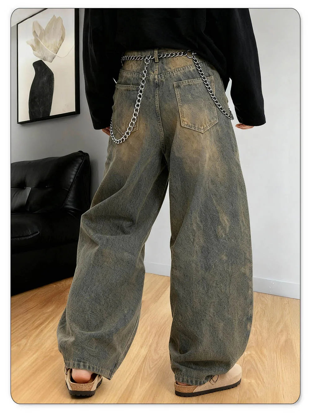 Unisex Retro Baggy Wide Leg Jeans