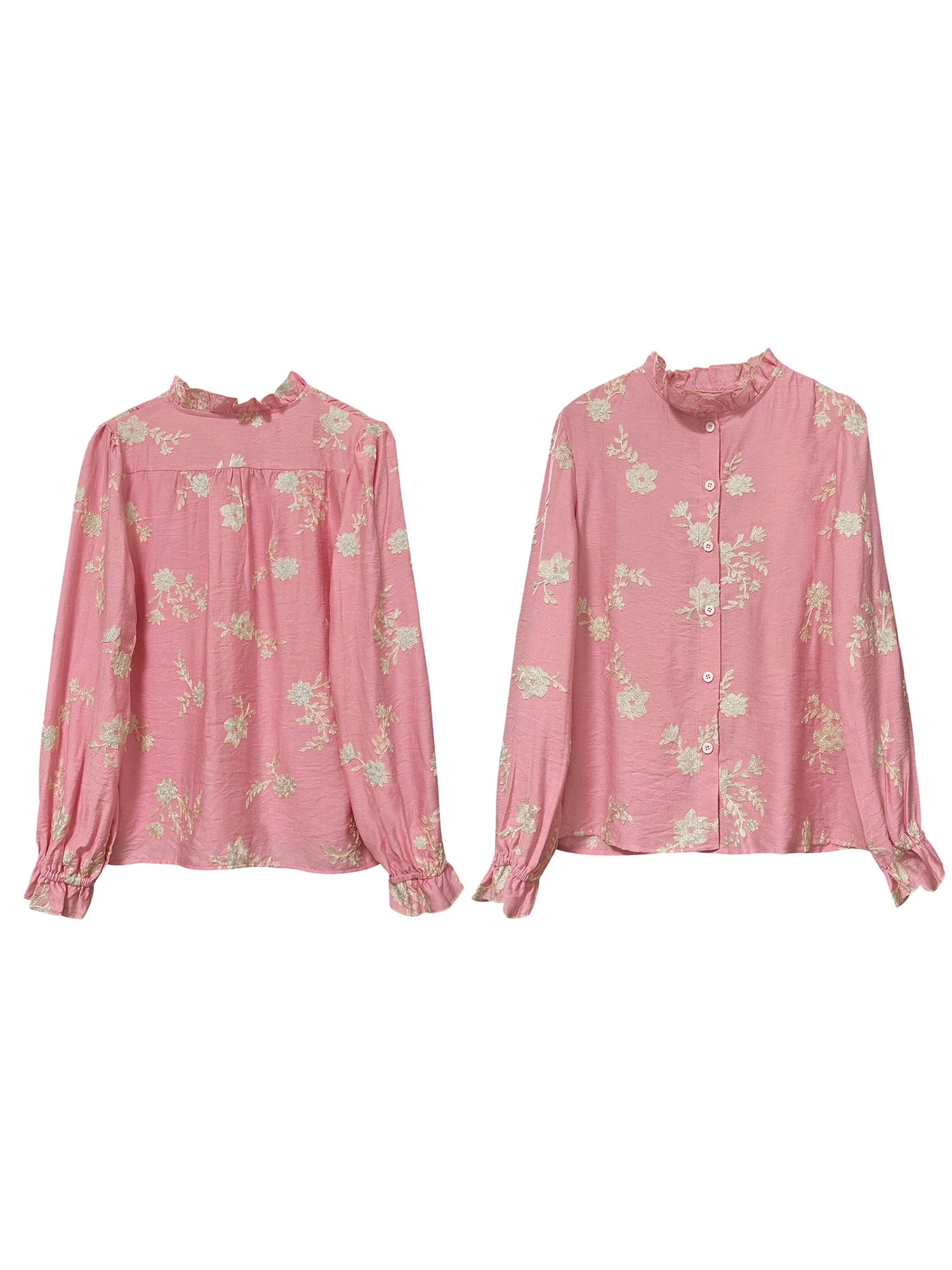 Oversized Floral Embroidered Shirt
