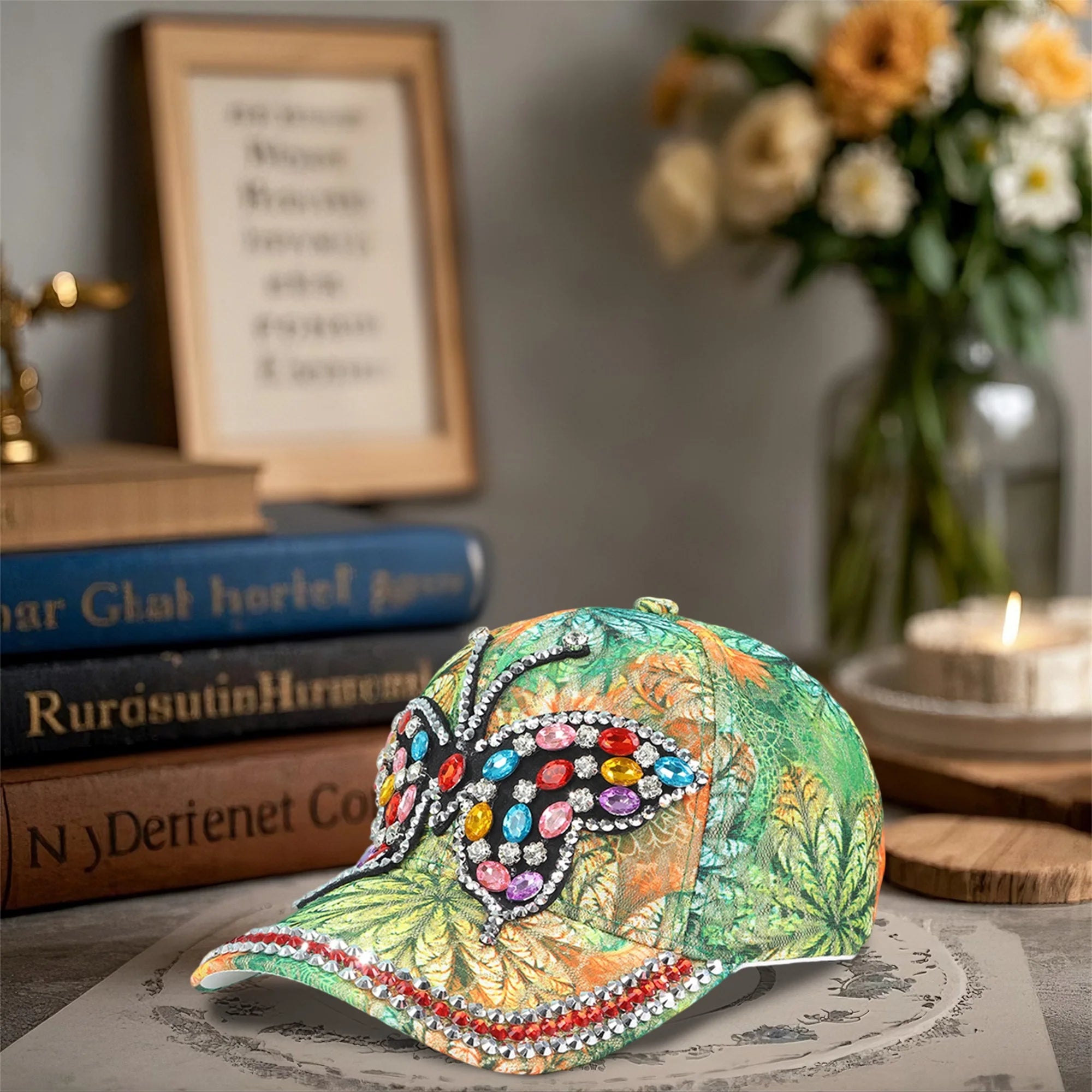 Rose Embroidered Visor