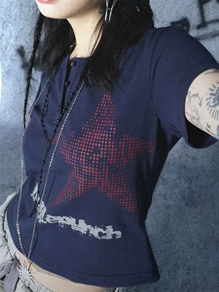 Harajuku Star Print Top