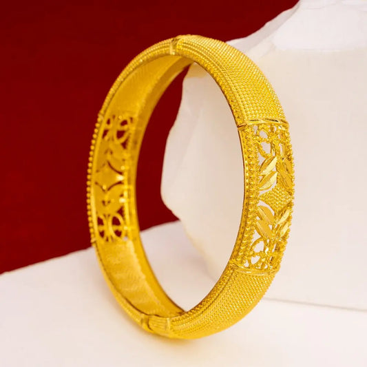 24K Gold Hollow Ethnic Bangle