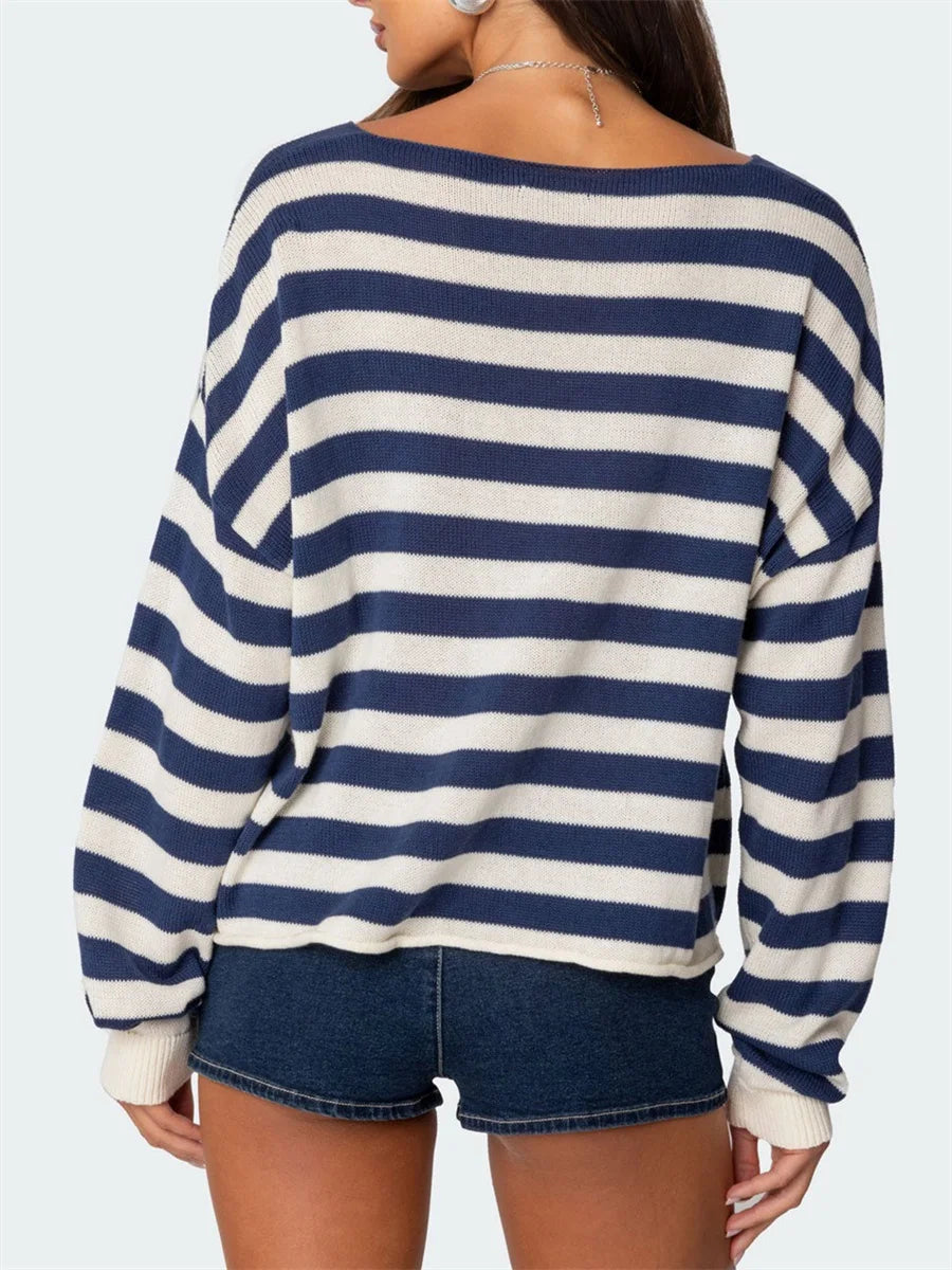 Striped Knit Pullover