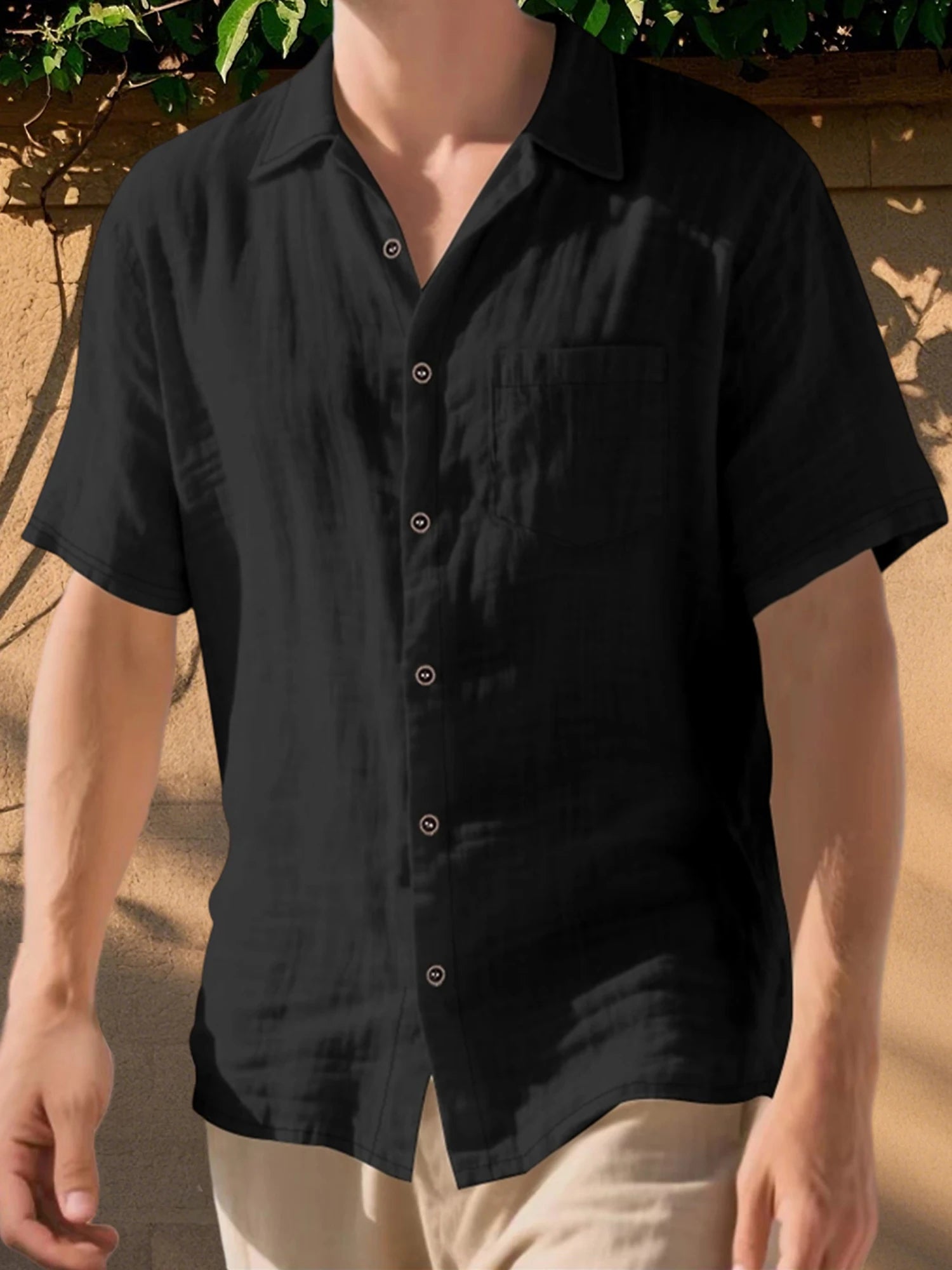 Men's Linen Button Shirt