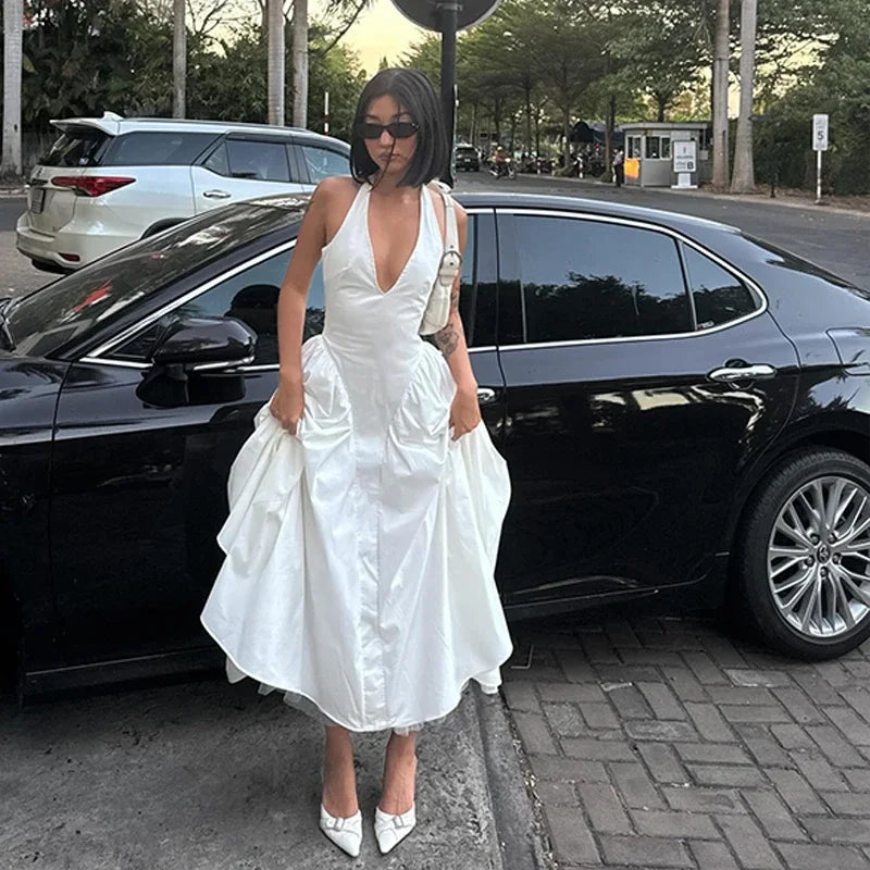 Y2K Backless Long Dress