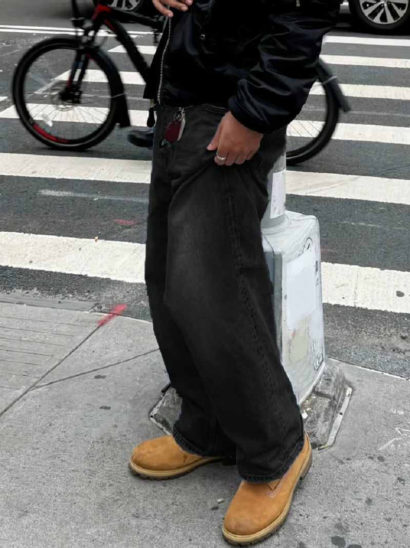 Men's retro loose fit jeans