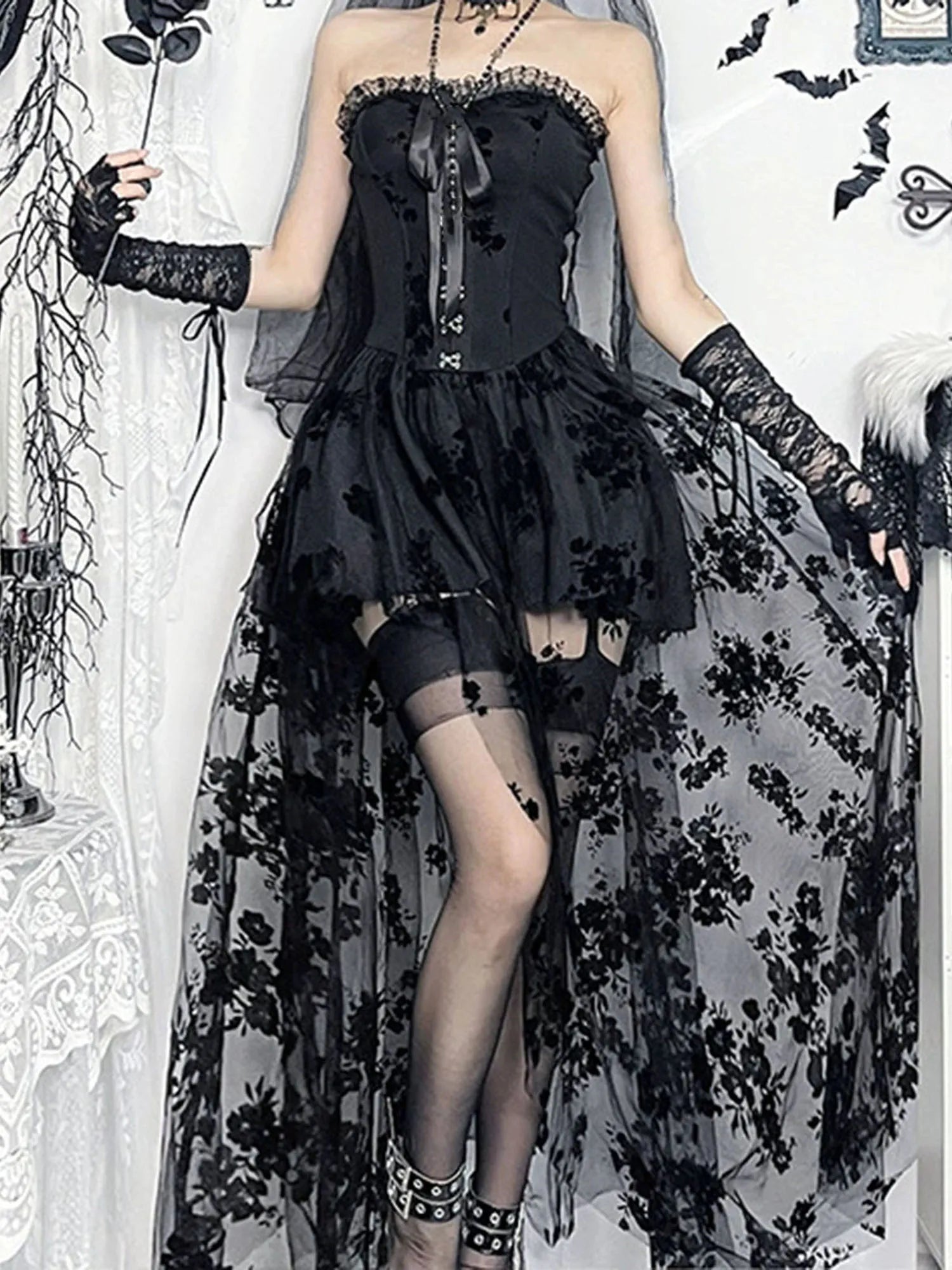 Black Lace Maxi Dress