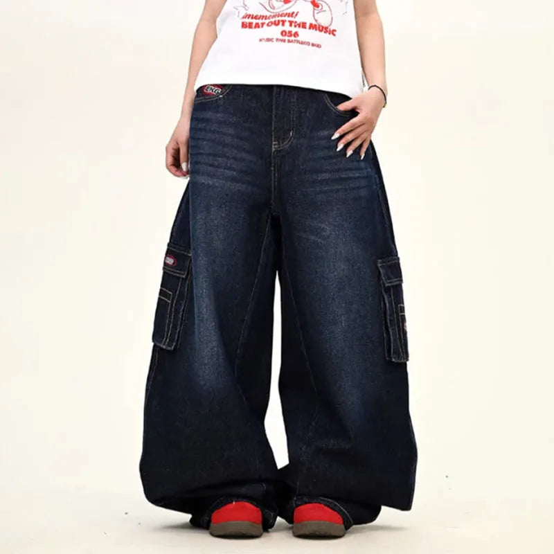 Men’s Harajuku Loose Straight-Leg Denim Jeans