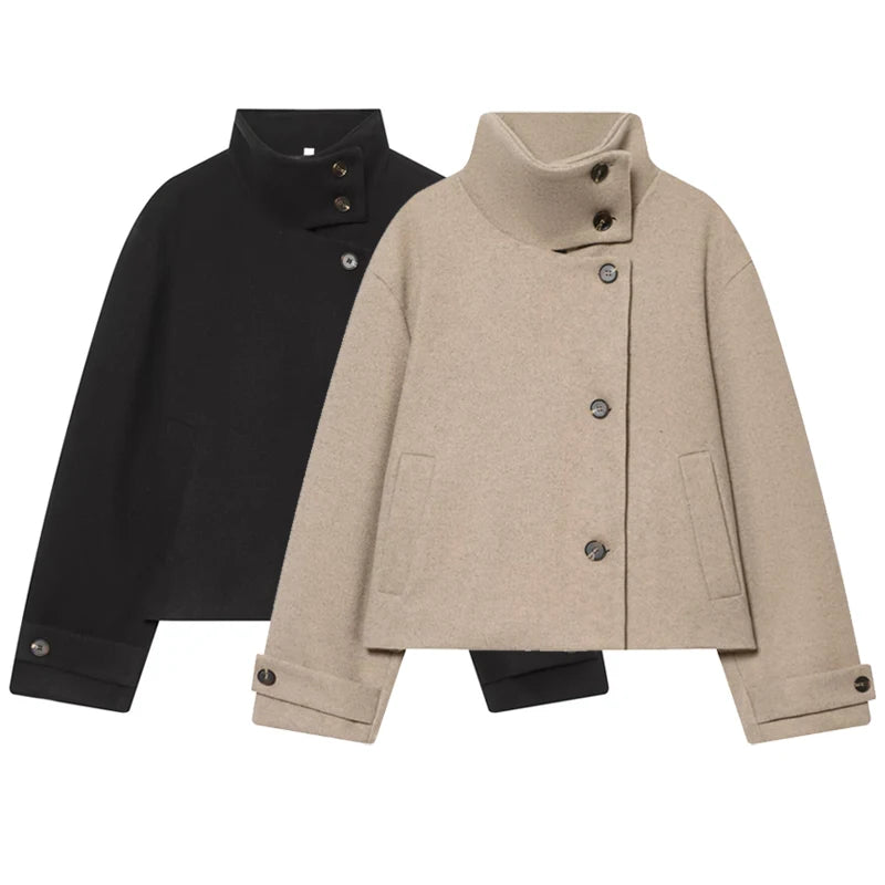 Women’s Tweed Cropped Button Jacket