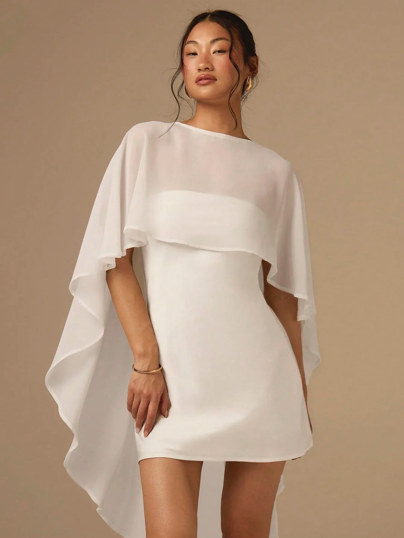 Women's Cape Mini Cocktail Dress