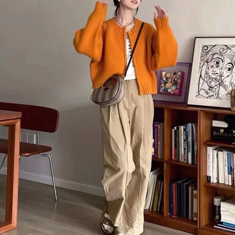 Cropped Zipper Knit Jacket