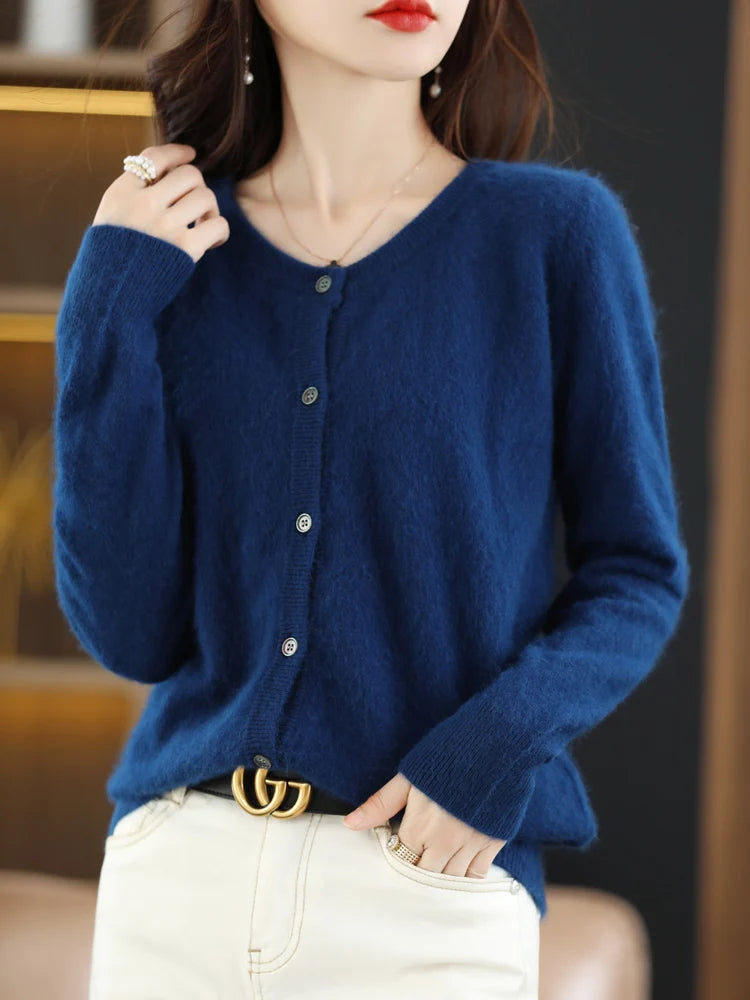 Mink Cashmere Knit Cardigan