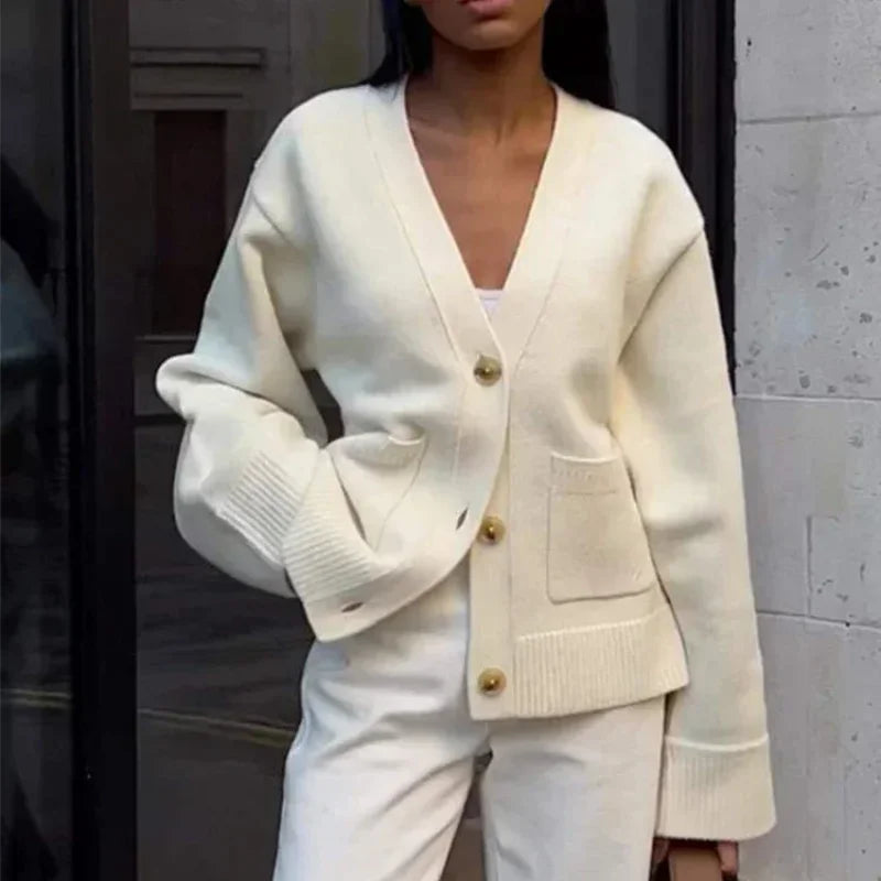 Cropped Knit Cardigan