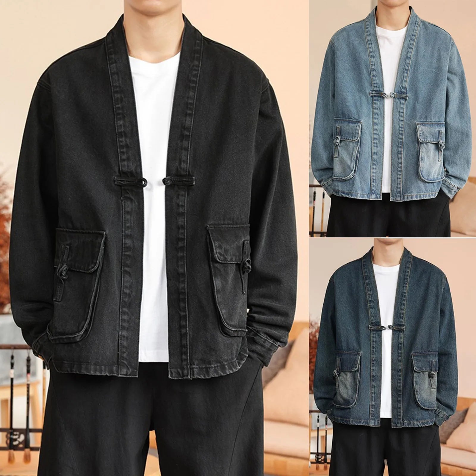 Vintage Denim Puff Jacket