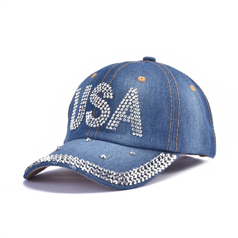 Rhinestone Ponytail Cap