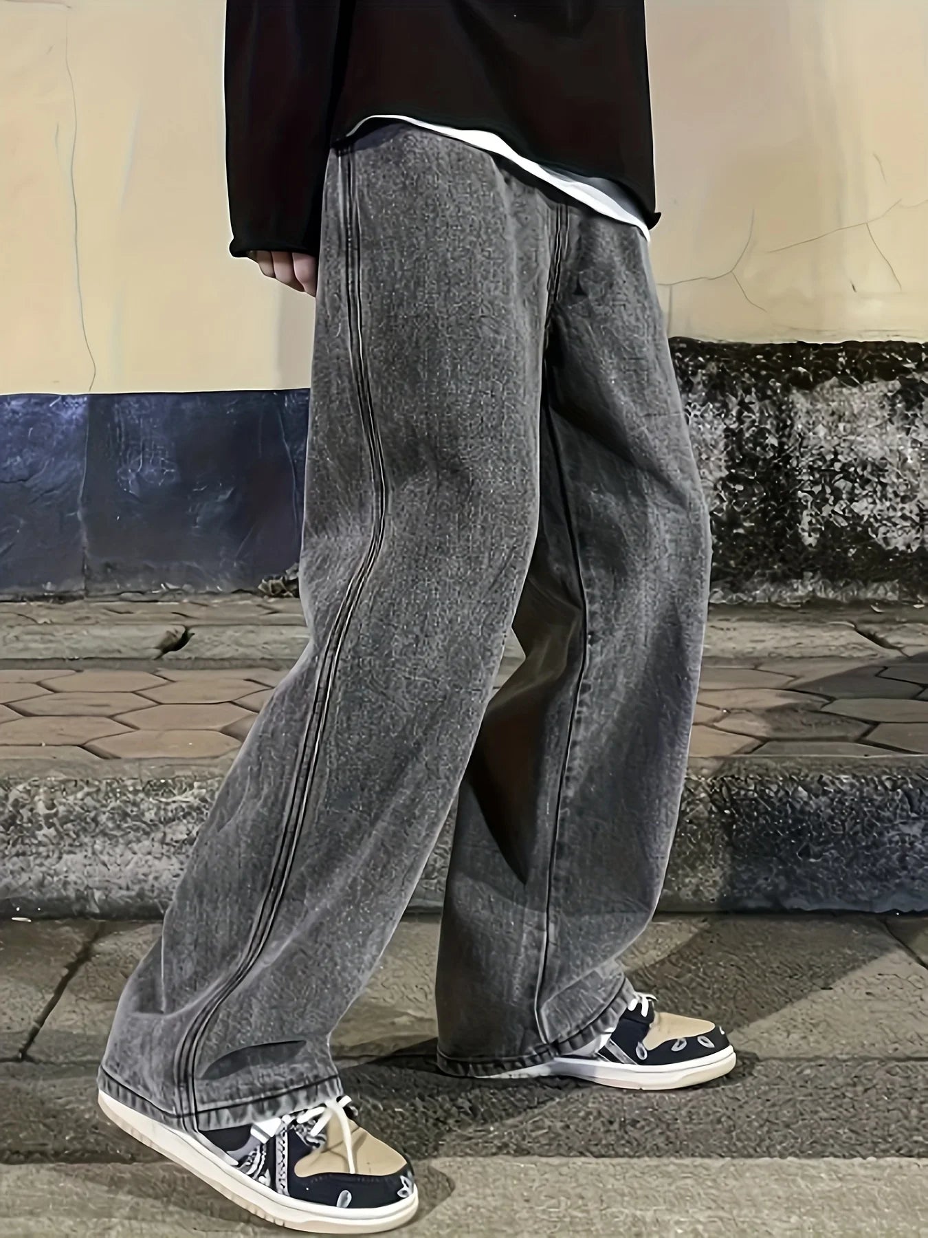 Men’s Loose Gray Jeans