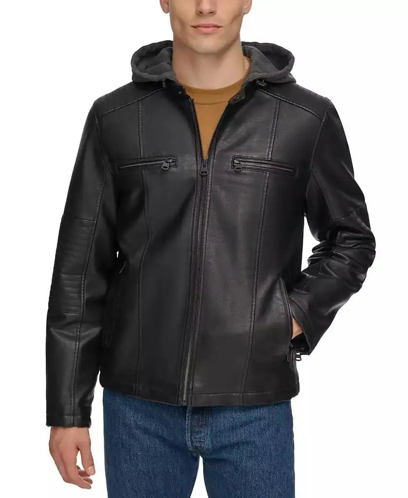 Men's Faux-Leather Jacket
