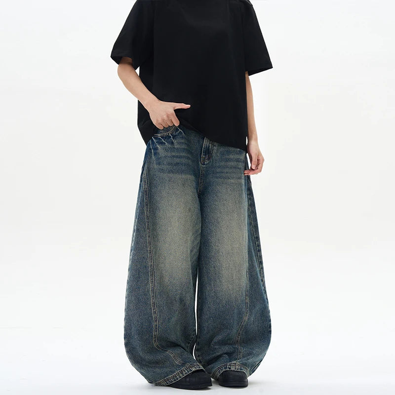 Men's vintage patchwork jeans