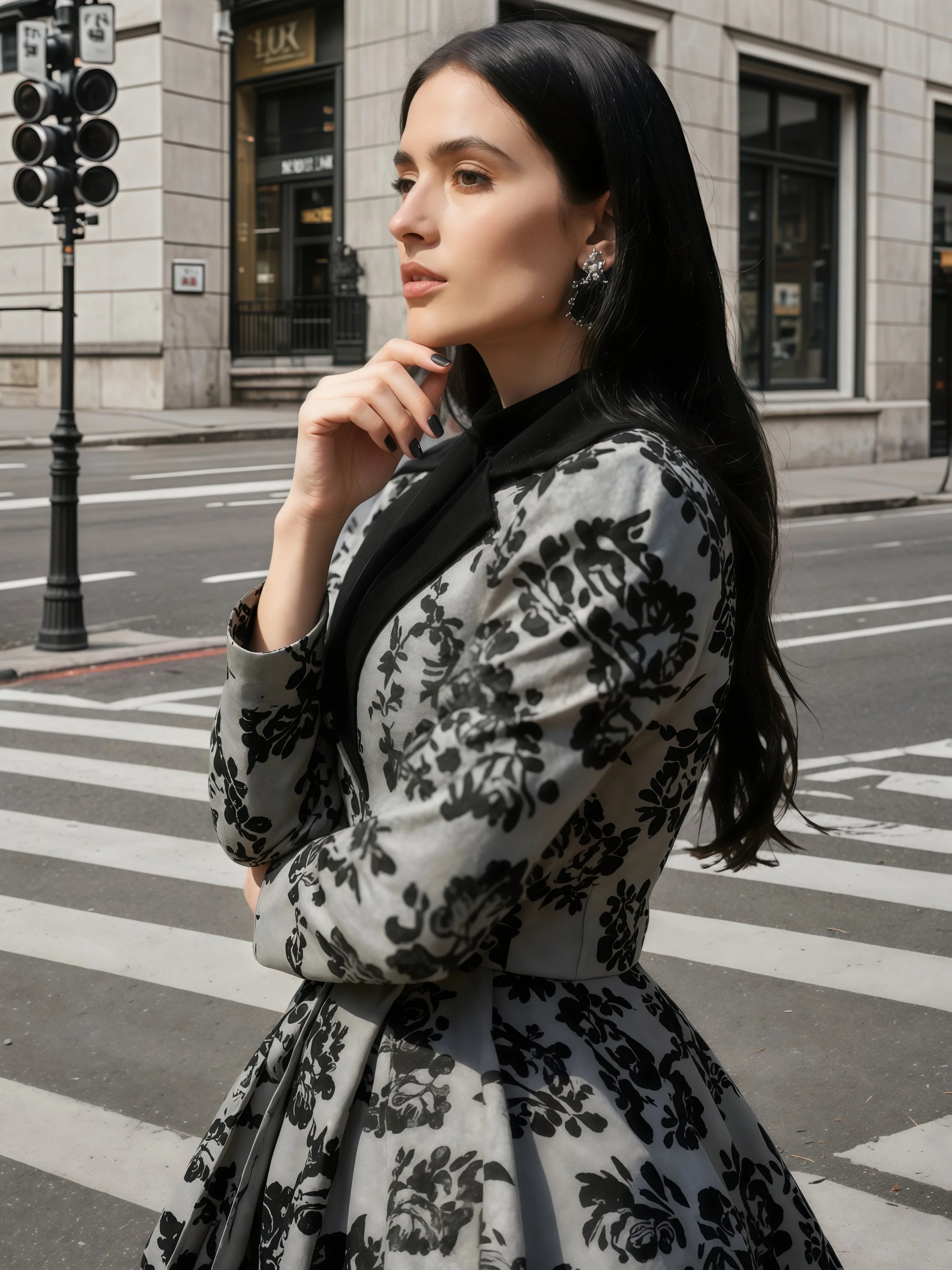 Lace Patchwork Long Windbreaker