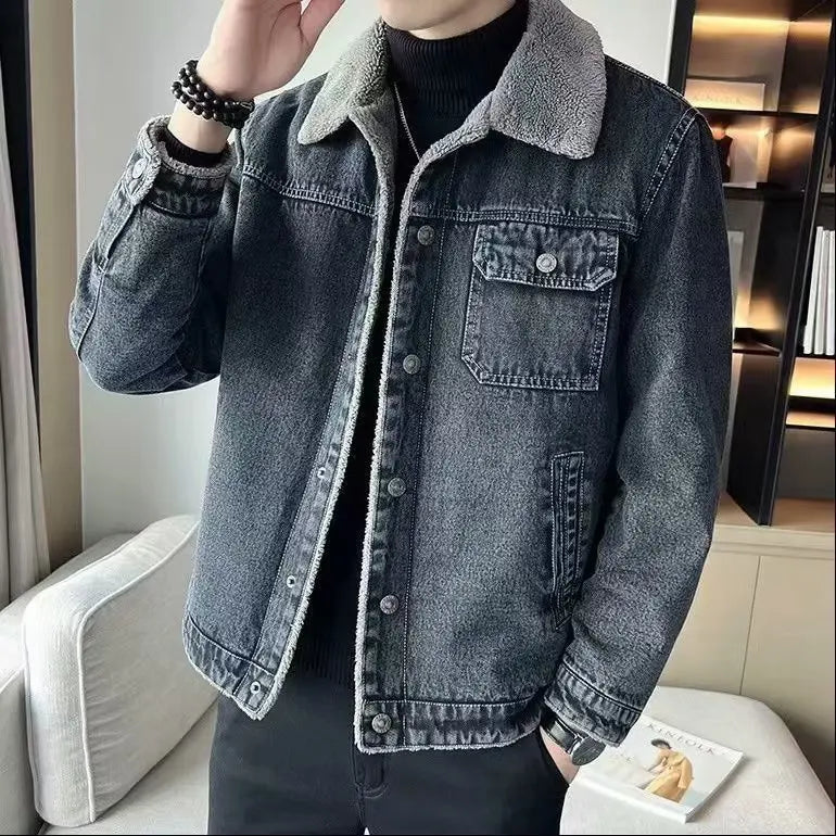 Plush Fleece Denim Jacket