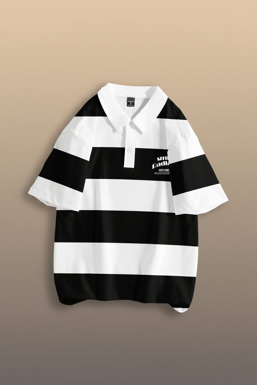Men's 3D Striped Polo Shirt