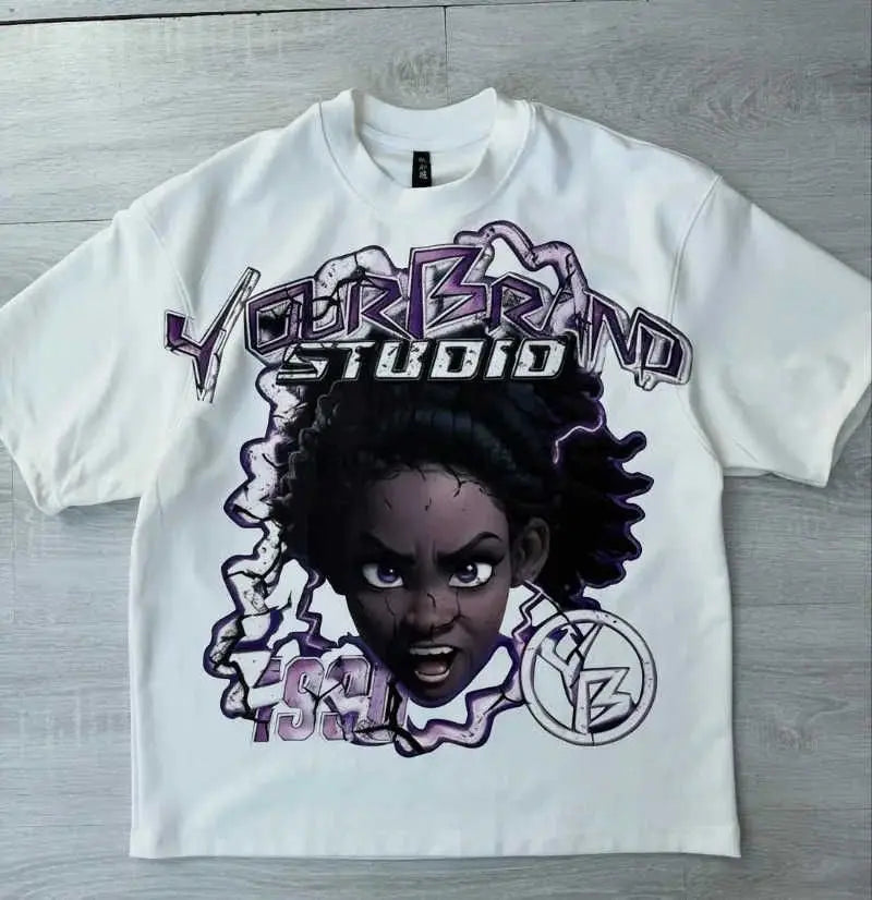 Men Y2K Cartoon Print Oversized T Shirt