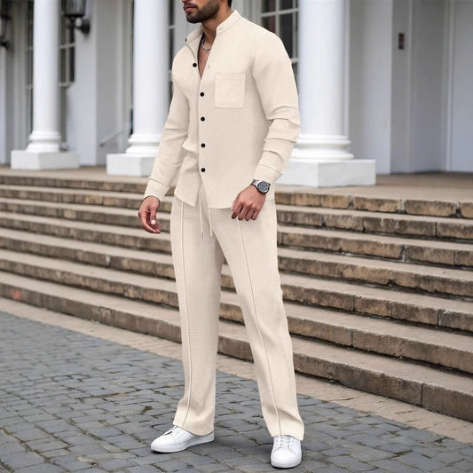 Men's Autumn Waffle Suit Set