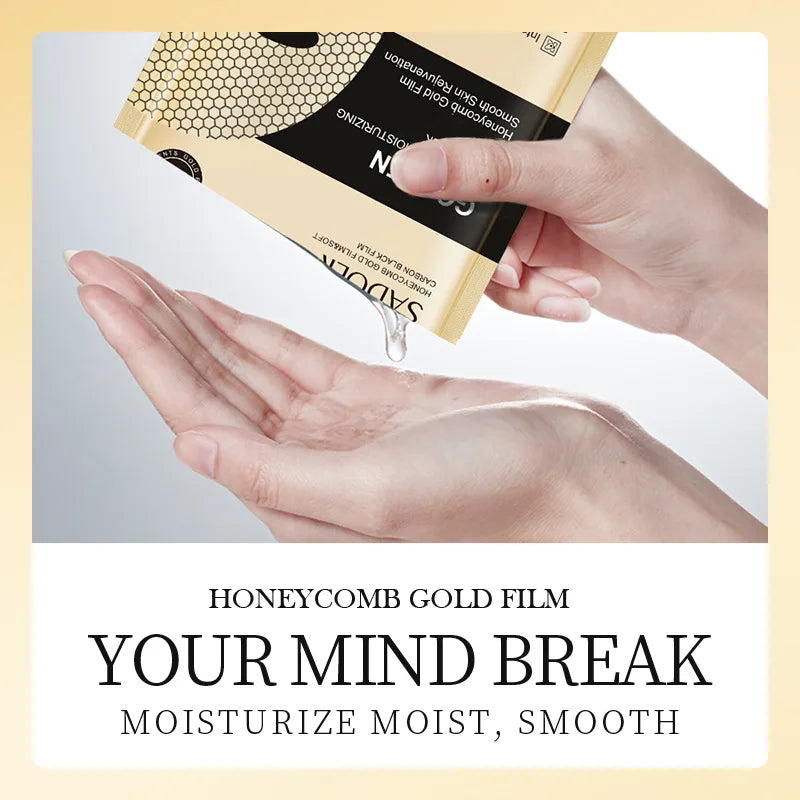 10pcs SADOER 24K Gold Face Mask Moisturizing Firming Skin Care