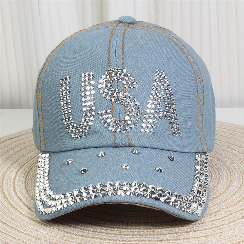 Rhinestone Ponytail Cap