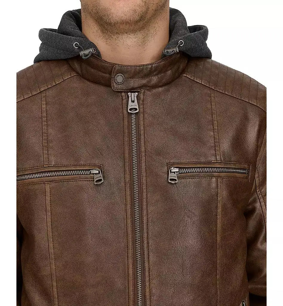 Men's Faux-Leather Jacket