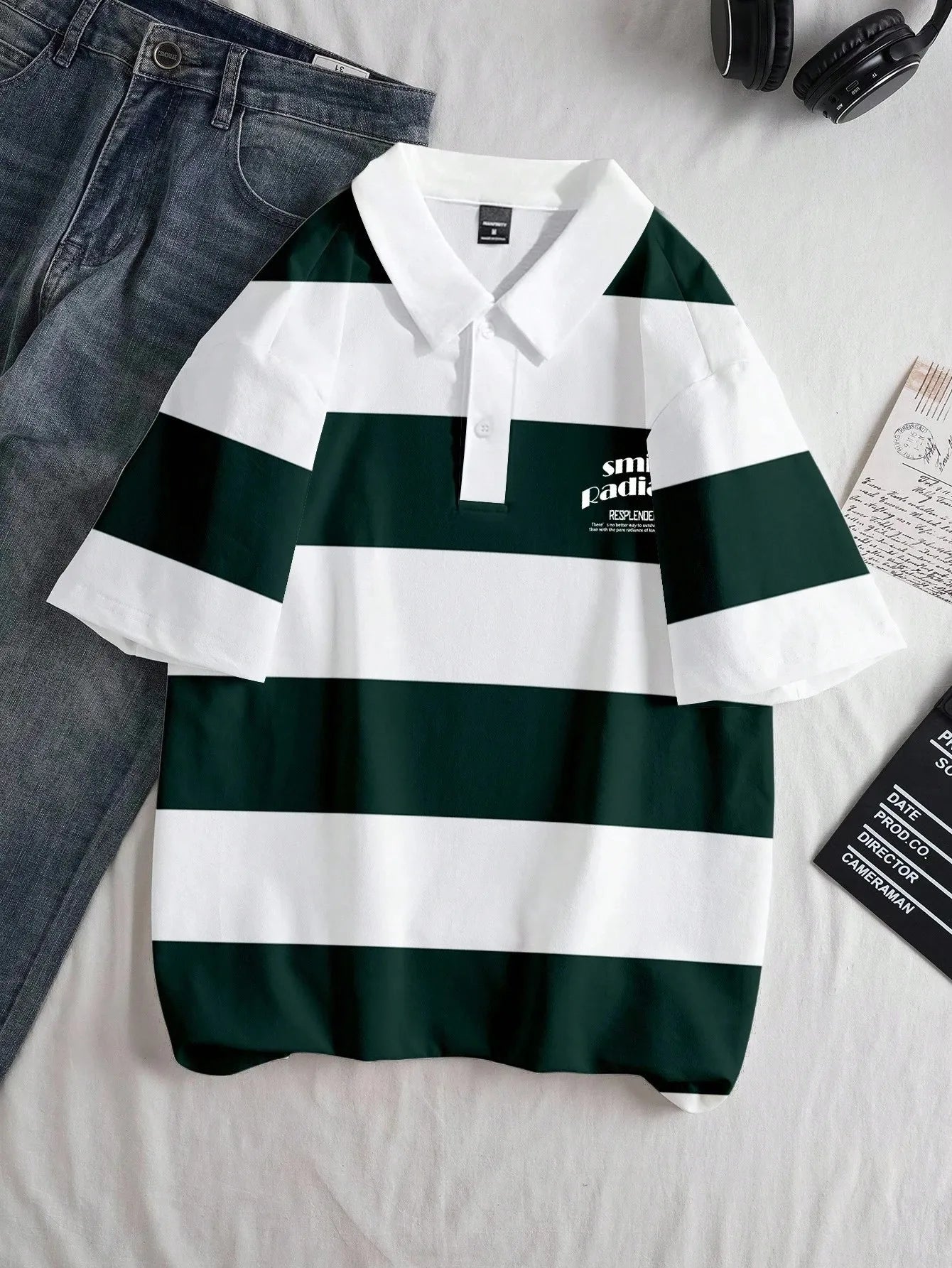 Men's 3D Striped Polo Shirt
