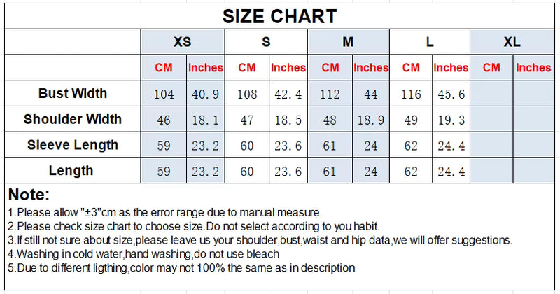 Size guide for Women’s Tweed Cropped Button Jacket