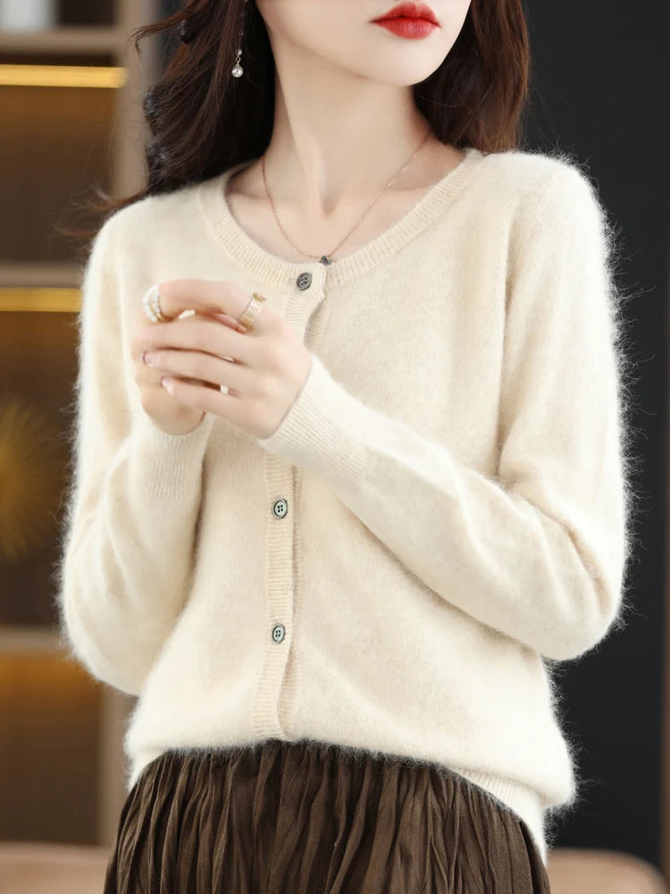 Mink Cashmere Knit Cardigan