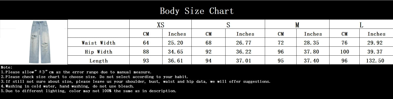 Women Elegant Ripped Denim Pants