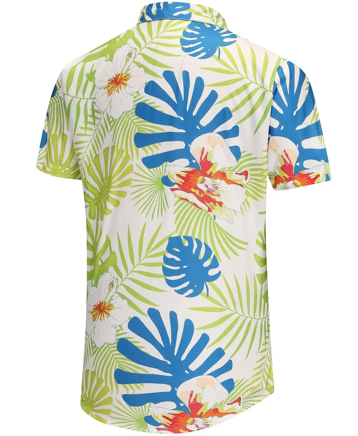 Men Hawaiian Tropical Button Down