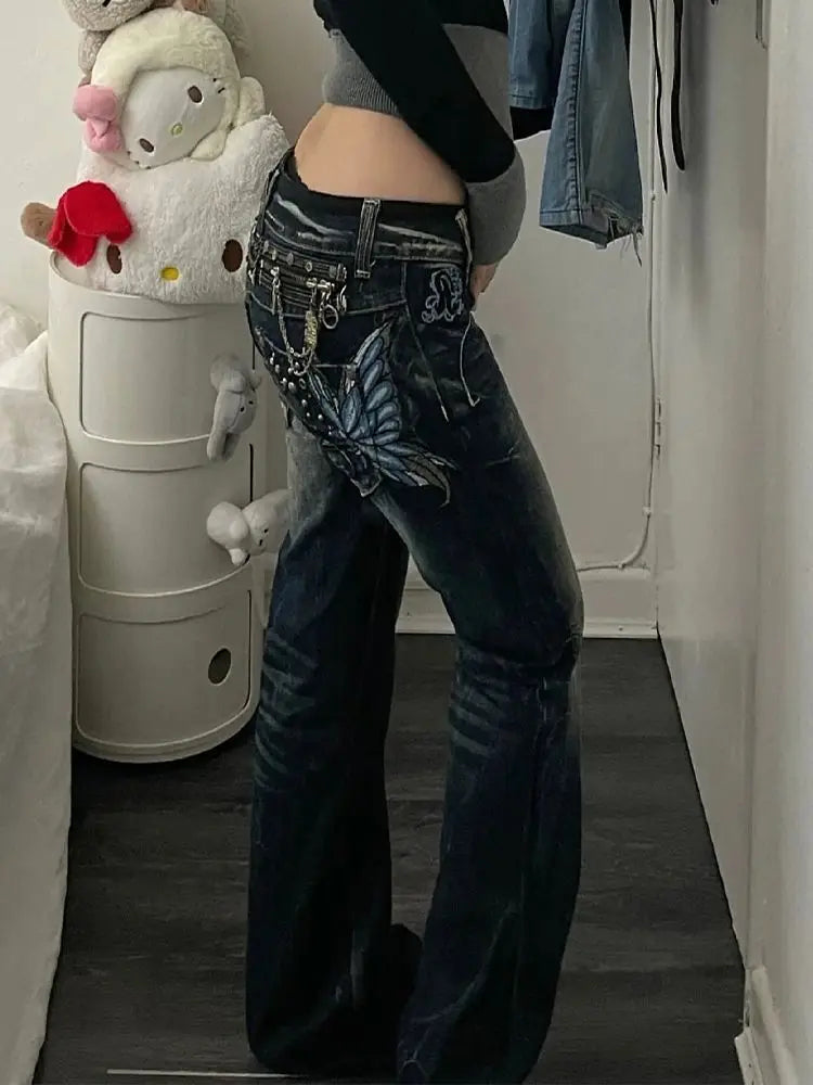 Women's Embroidered Flared Jeans