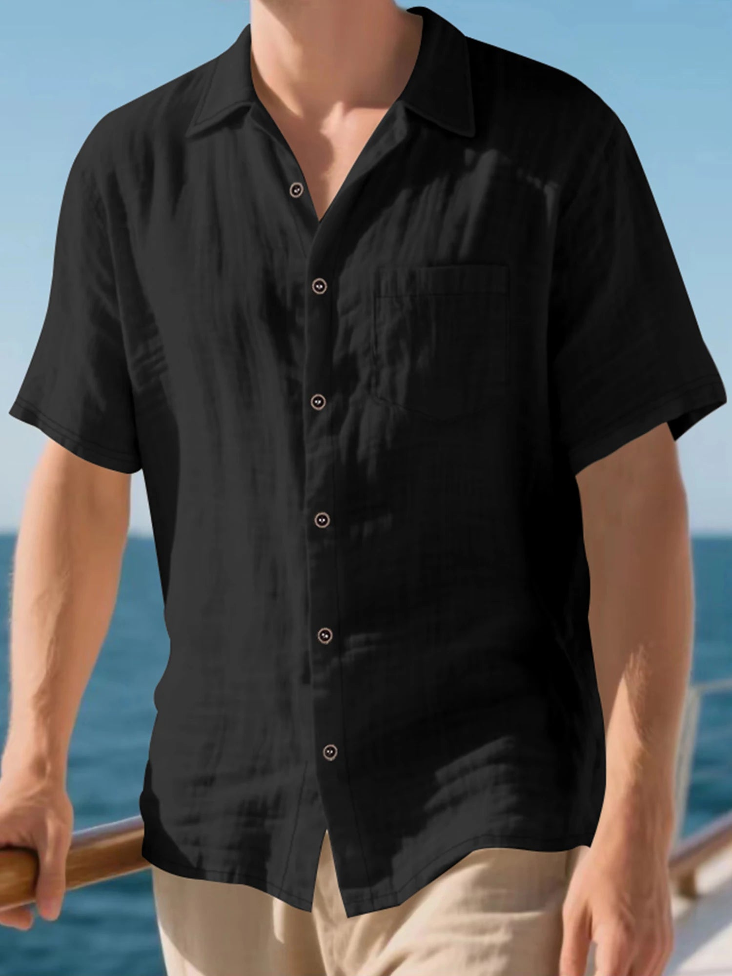 Men's Linen Button Shirt