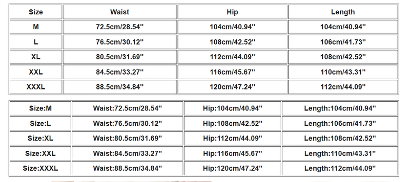 Size guide for Retro Flared Denim Pants